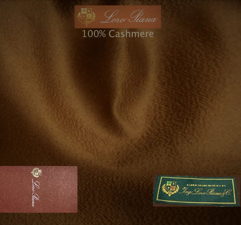 LORO PIANA Pure Cashmere Fabric .Heavy  PURE WOOL Brown FABRIC 150 cm wide