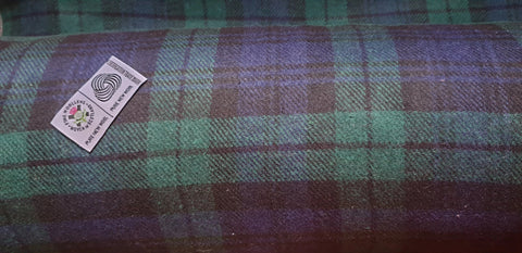Scottish wool BLACK WATCH tartan tweed fabric,material 150 cm wide